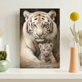 thumbnail image 3 of WFSposter White Tiger Canvas Wall Art Tiger Mother and Baby Lovely Cats Animal Picture Painting Large Animal Family Wall Decor Gallery Artwork for Bedroom Living Room Ready to Hang, 3 of 7