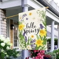 thumbnail image 2 of Hello Spring House Flag 28 x 40 Inch Vertical Double Sided Burlap Yellow Daffodil Purple Floral Farmhouse Easter Large Yard Flag Spring Summer Holiday Seasonal Outdoor Outside Decoration, 2 of 6