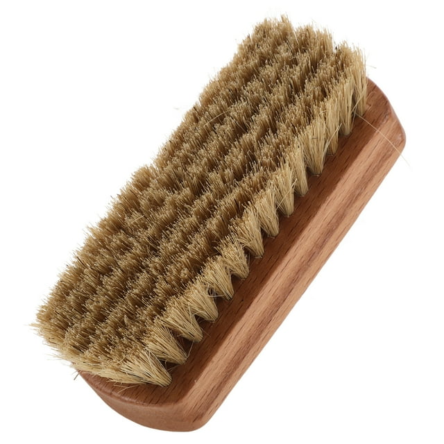 MasteelfCA Boot Brush Cleaner Shine Shoe Pig Bristles Brush with Wood handle (Random )