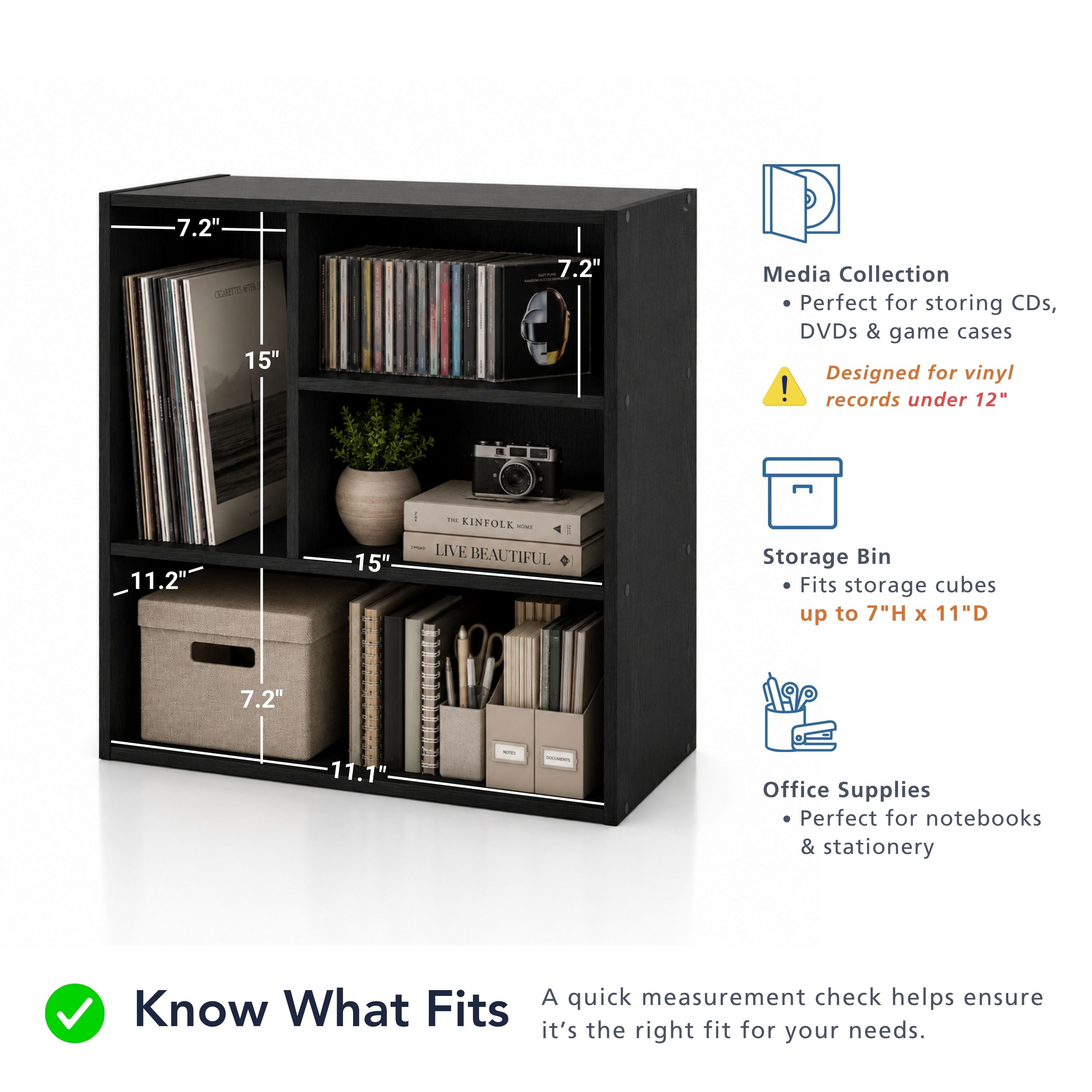 Furniture of America Brooks Stackable 4-Vertical Wood White Bookcase