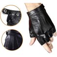 thumbnail image 3 of Guantes sin dedos de piel sintética para conducir, para deportes al aire libre, de medio dedo, para motocicletas, ciclismo, escalada, fitness, gimnasio, hombres, mujeres y adolescentes (xl), 3 of 4