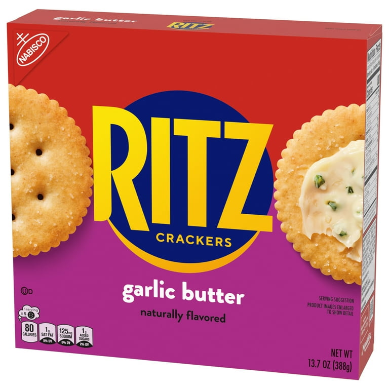 RITZ Garlic Butter Crackers, Flaky Snacks for Kids and Adults