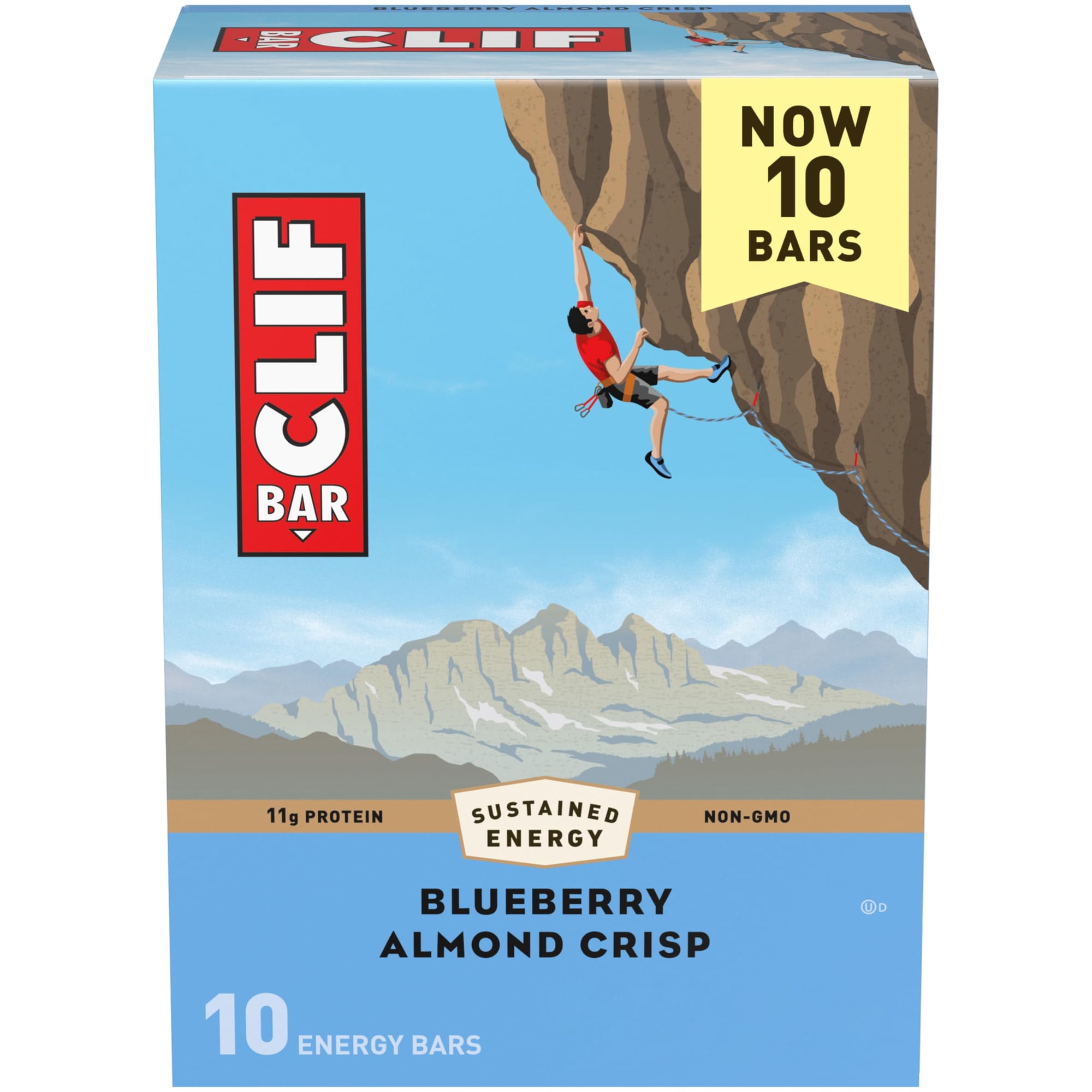 Clif Bar - Blueberry Almond Crisp - Made with Organic Oats - 11g Protein - Non-GMO - Plant Based - Energy Bars - 2.4 oz. (10 Pack)RDDC22