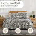 thumbnail image 2 of Southshore Fine Living, Inc. Khari Oversized King Quilt Bedding Set, 3-Piece with King/Cal King Size Quilt and 2 Matching Shams, Indian Hand Printed Tapestry Style, King Size Bedspread, Slate Grey, 2 of 9