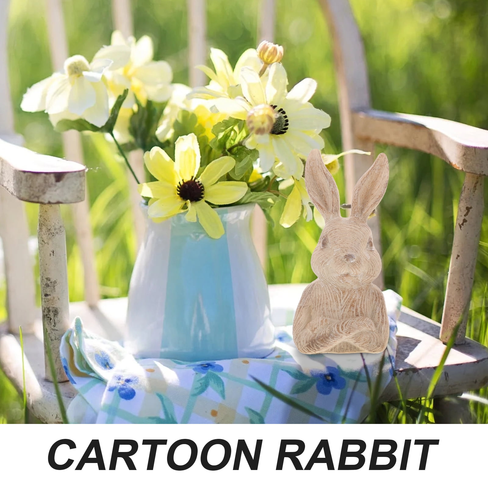 unbranded 4 pcs  Resin Easter Rabbit Model Small Easter Bunny Figurine Rabbit Adornment Bonsai Decor
