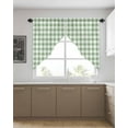 thumbnail image 4 of Swag Curtains, Spring Country Green Buffalo Plaid Rod Pocket Kitchen Curtains Valances Tier Curtains Swag Valance Curtains for Bedroom Living Room 36" x 36", 2 Panels, 4 of 6
