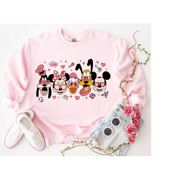 Velto Valentines Day Mouse And Friends ,Valentine Hearts ,Retro Valentine's Day, Valentine's Day, Magical Valentine All Size S-5XL