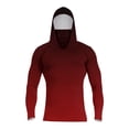 thumbnail image 3 of Men's UPF 50+ Sun Protection Hooded Shirt with Integrated Face Cover Long Sleeve Lightweight Rash Guard Shirts M Wine, 3 of 5
