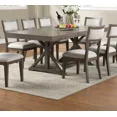thumbnail image 2 of Transitional Style Ash Grey Large Dining 9pc Set Solidwood Dining Table W Leaf 8x Side Chairs Dining Room Furniture, 2 of 9