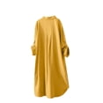 thumbnail image 5 of Shirts For Women Autumn Solid Color Cotton And Linen With Pocket Loose Casual Long Sleeved Shirt Womens Tops, 5 of 5