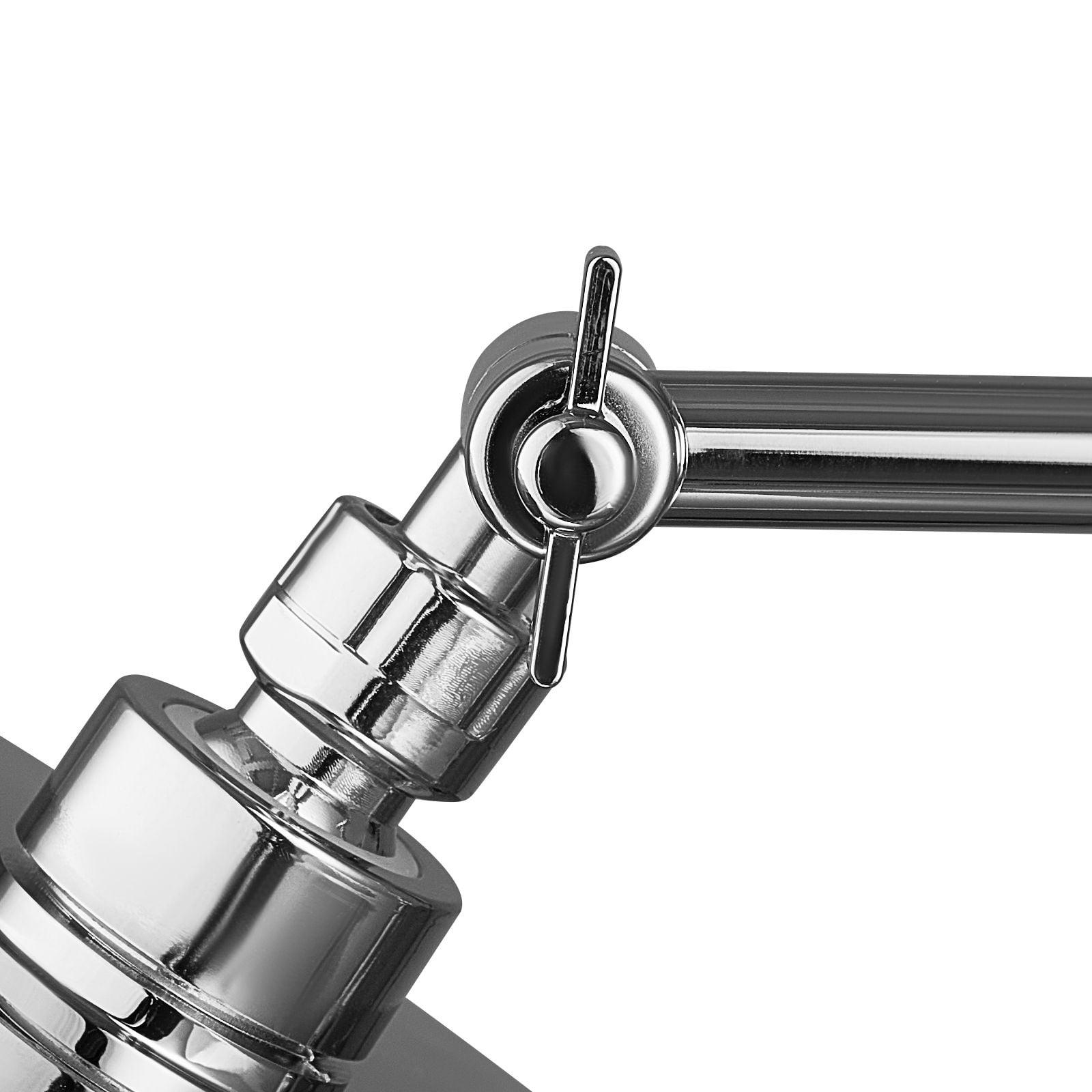 Shower Head Extension Arm with Rotating Nut, Easy Install Adjustable Height Angle, Universal Standard Connection Bathroom Shower Arm Extender