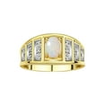 thumbnail image 1 of RYLOS Bagues pour Femmes Bague en Or Jaune 14K Style Classique Pierre Précieuse Ovale 7X5MM et Bague en Diamant Bijou Opale d'Octobre Taille 7, 1 of 7