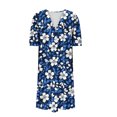 thumbnail image 4 of Generic Womens Plus Size Dress Oversized Baggy Boho Floral V Neck Dresses Summer Casual Loose Flowy Beach Vacation Shirt Dress, 4 of 4