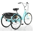 thumbnail image 3 of Adult Tricycles 24 & 26 Inch, 7-Speed 3-Wheel Bikes for Men and Women with Dual Chain, Spacious Rear Basket, and Bag for Shopping, Beach, and City Riding, 3 of 6