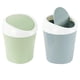 thumbnail image 1 of 2 botes de basura pequeños, mini botes de basura de escritorio, mini botes de basura de plástico de mesa con tapa abatible y bolsas de basura para oficina, baño, cocina (azul, verde), 1 of 5