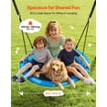 thumbnail image 4 of VEVOR Swing Set for Backyard, 40 in Saucer Swing Seat with Heavy Duty A-Frame Metal Stand, 440 lbs Load Capacity, Reinforced with Spiral Ground Anchors, Swingset Outdoor for Kids, Black and Blue, 4 of 9