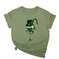 thumbnail image 2 of VgaVtl T-Shirt for Women Cotton Short Sleeve St. Paddy's Day Women Plus Size Tops Graphic Regular Daily Leisure Comfy Tops,Green S, 2 of 5