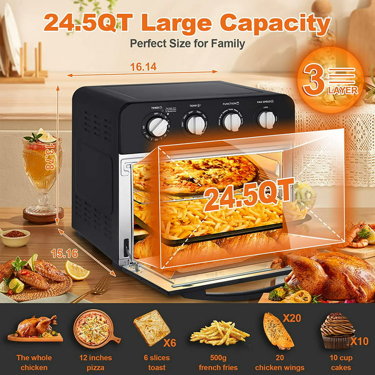 Air Fryer Toaster Oven, 24 Quart/23L Countertop Convection Oven