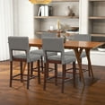 thumbnail image 6 of Gymax Counter Height Footrest Hollowed Back Bar Stools, Grey/Brown (Set of 4), 6 of 9