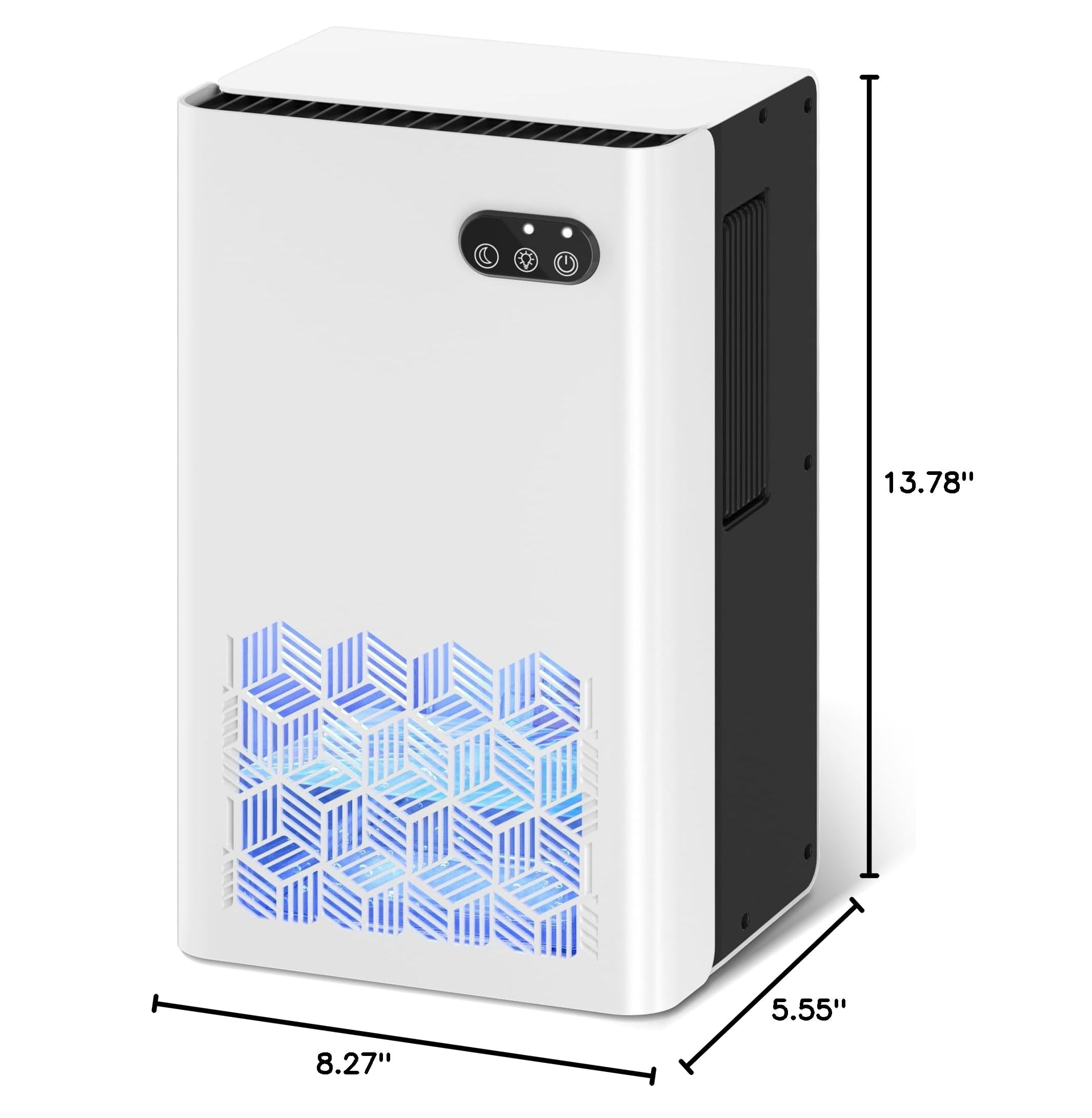 Dehumidifier, 95 OZ Water Tank, 950 sq.ft Dehumidifiers for Home Bedroom Basement Bathroom with Auto Shut Off, 7 Colors LED Light,White