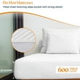 thumbnail image 3 of 600 TC Egyptian Cotton RV King Bed Sheet Set Include's - 21" inch Deep Fitted Sheet | 1 Flat Sheet | 2 Pillowcases | White Solid, 3 of 7