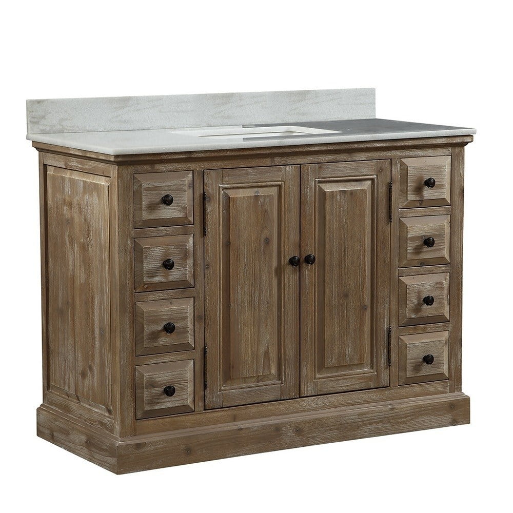 Infurniture Rusticstyle 48inch Single Sink Bathroom Vanity with White