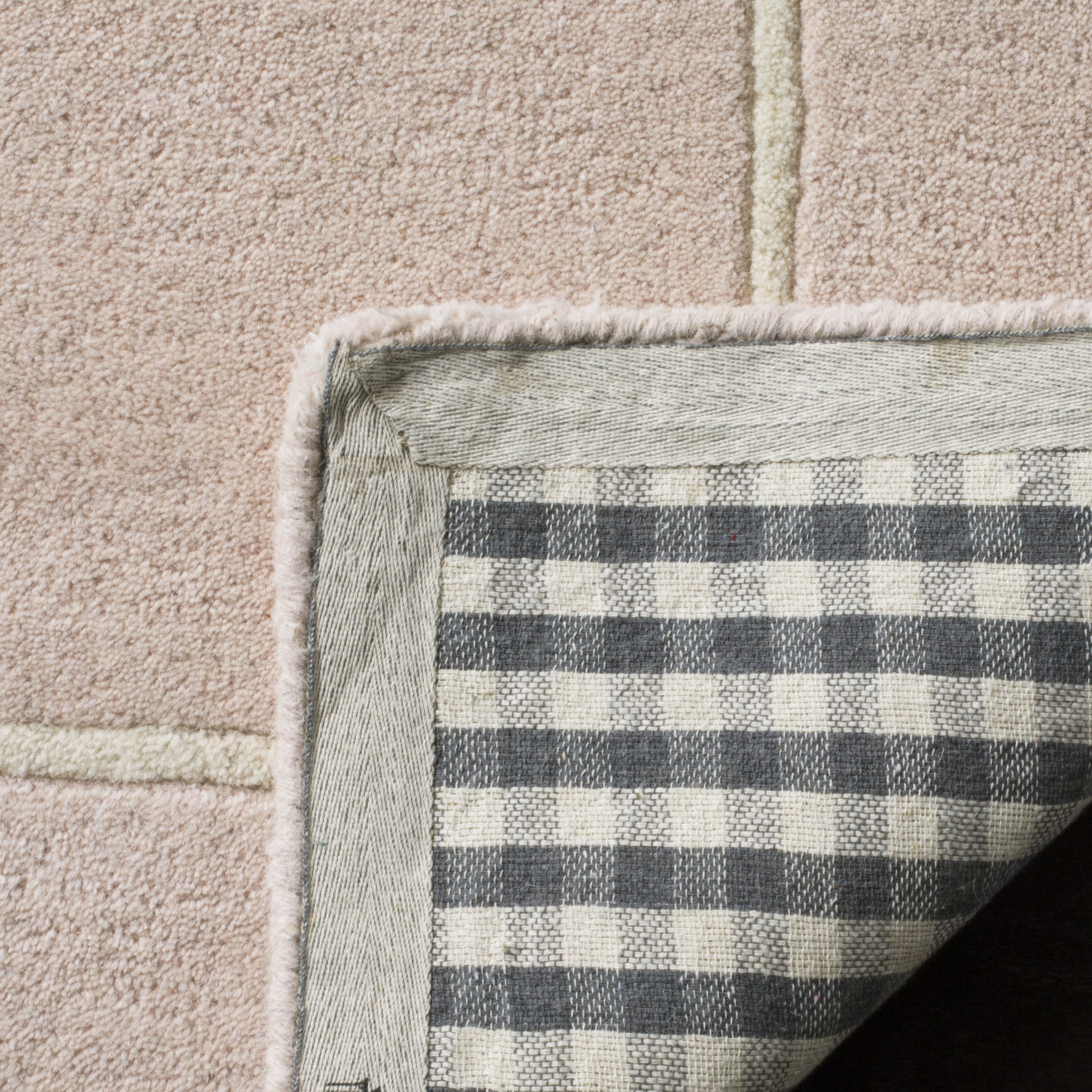 SAFAVIEH Bella Danita Bordered Wool Runner Rug, Light Pink/Ivory, 2'3" x 5'