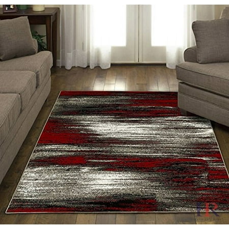 Red and grey area rugs