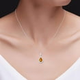 thumbnail image 6 of Pear & Round Cut White Cubic Zirconia Teardrop Pendant Necklace In 14k White Gold Plated 925 Sterling Silver With 18" Chain, 6 of 6