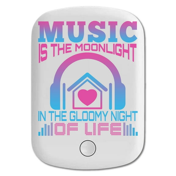 DistinctInk Magnetic Battery Pack, 5000 mAh Wireless Portable Charger with USB-C Cable, Compatible with MagSafe iPhone 14 / 13 / 12 Series - Music is Moonlight In Gloom of Life