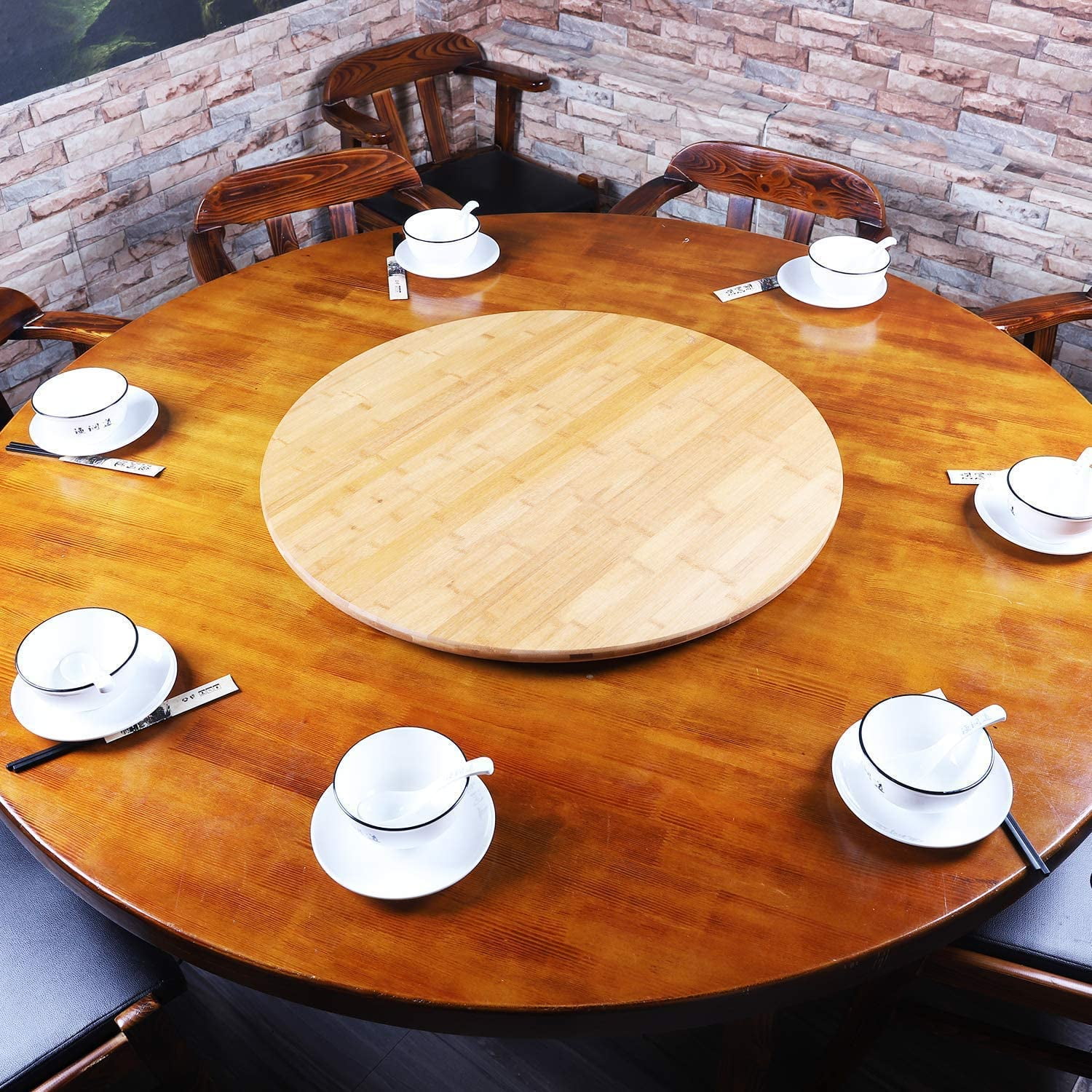 Round Dining Table For 8 With Lazy Susan - Large 30