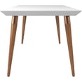 thumbnail image 5 of Pemberly Row Solid Wood 71" Glass Top Dining Table in White Gloss & Maple Cream, 5 of 7
