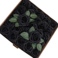 thumbnail image 3 of Flor de Rosa Artificial DIY Simulación Decoración Floral Adorno para el Hogar Flor de Espuma de PE Falsa, Negro 25 piezas kenally HA8917-02B, 3 of 6