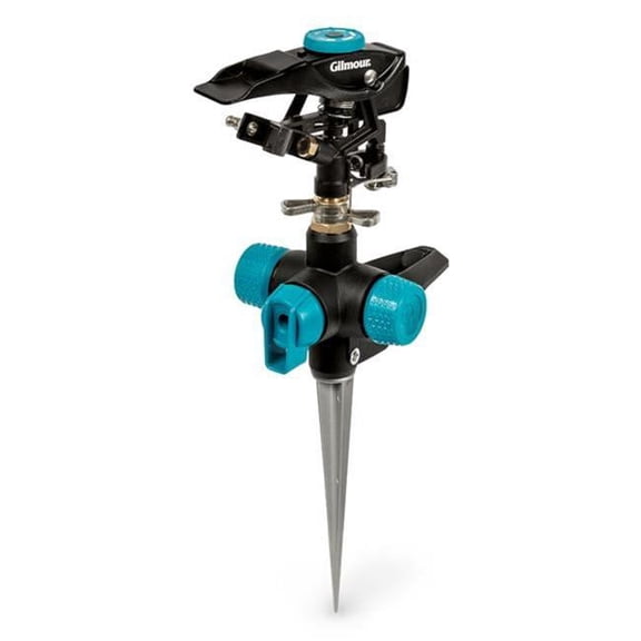 Gilmour 821673-1001 Heavy Duty Metal Spike Base Impulse Sprinkler, 5800 sq. ft