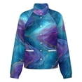 thumbnail image 5 of Jackets for Women Winter Coat Jackets Flannel Stand Collar Jacket(Abstract Blue Purple Marble Glitter,Size:S-4XL), 5 of 7