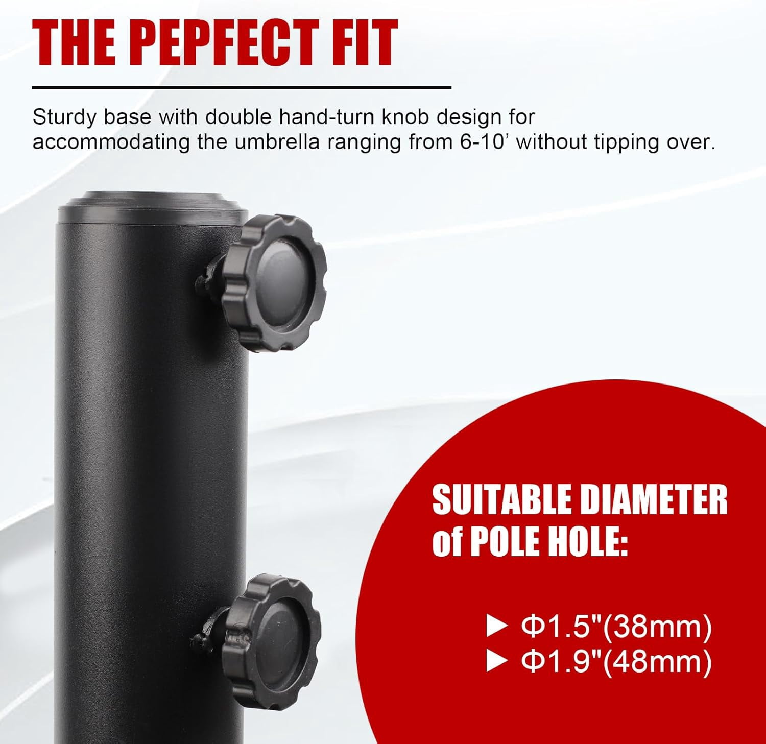 50Lbs Patio Umbrella Base, Outdoor Umbrella Stand Water Filled Stand, Market Patio Outdoor Heavy Duty Umbrella Holder (Black)
