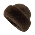 thumbnail image 3 of Sharplace Cossack Hat Russian Hat Women Winter Faux Hat for Hiking Cold Weather Travel Brown, 3 of 9