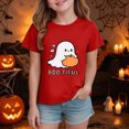 thumbnail image 2 of CAUYDY Tween T-Shirts Halloween Cartoon Ghost Printed Short Sleeve Tops for Girls Casual Fall Shirts Red Sizes 9-10 Years, 2 of 6