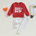 thumbnail image 2 of Gupgi 0-3Y Baby Boy Heart Sweatshirt Elastic Waist Sweatpants 2Pcs Set, 2 of 8
