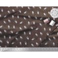 thumbnail image 2 of Soimoi Brown Cotton Voile Fabric Artistic Flower & Dots Print Fabric by Yard 42 Inch Wide, 2 of 3