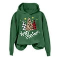thumbnail image 2 of Merry Christmas Hoodies for Women 2025 Long Sleeve Holiday Graphic Hooded Sweatshirt Pullover Tops, 2 of 4