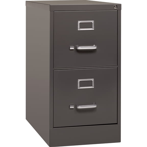 Lorell, Fortress Series 26.5'' Letter-size Vertical Files - 2-Drawer, 1 Each, Medium Tone