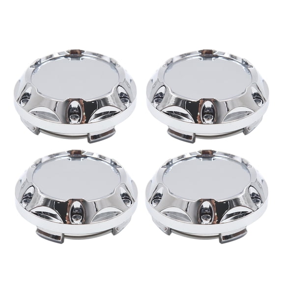 4pcs 64mm 4 Lengüetas Plástico Plateado Tapas Eje Central del Cubo de la Rueda de Coche