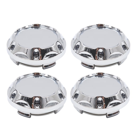 4pcs 64mm 4 Lengüetas Plástico Plateado Tapas Eje Central del Cubo de la Rueda de Coche