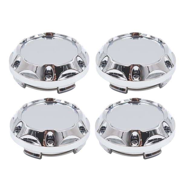 4pcs 64mm 4 Lengüetas Plástico Plateado Tapas Eje Central del Cubo de la Rueda de Coche