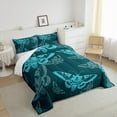 thumbnail image 4 of Erosebridal Boho Skull Bedding Full Comforter Set, Skeleton Moth Down Comforter, Red Gold, Reversible 3 Pieces, 4 of 8