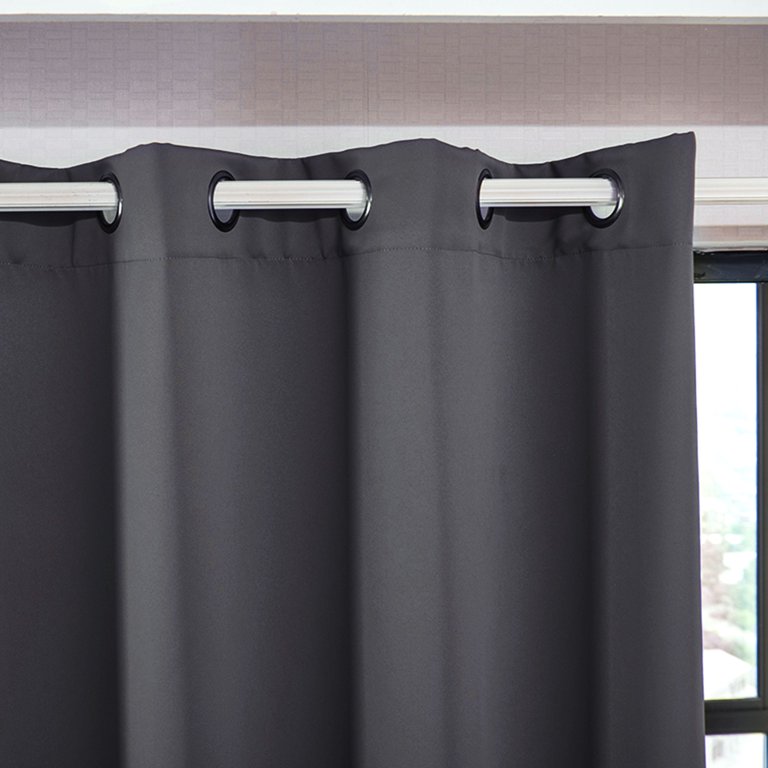 Elegant Home Fashions Sparta 96-in Dove Grey Polyester Blackout Thermal Lined Curtain Panel Pair Elegant Home Fashions Sparta 96-in Dove Grey Polyester Blackout Thermal Lined Curtain Panel Pair