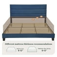thumbnail image 3 of Amolife King Bed Frame, Platform Bed Frame with Fabric Upholstered Headboard, Navy Blue, 3 of 8