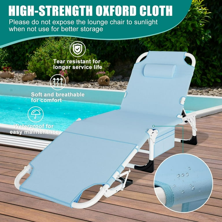 Slsy 3 in 1 Trifold Tanning Chair Adjustable Beach Chair with Extras Suitable for Sunbathing Poolside Yard Patio Walmart