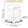 thumbnail image 3 of Rotating Makeup Organizer, DIY 8 Adjustable Layers Spinning Skincare Organizer, Cosmetic Display Case with Brush Holder Perfume Tray, Multi-Function Storage Carousel for Vanity Bathroom, 3 of 7